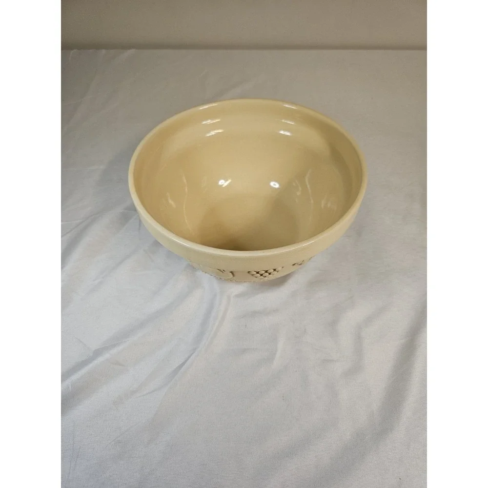 Farmhouse Crock Bowl, Dough Bowl Primitive Style Pottery Kitchen Bowl